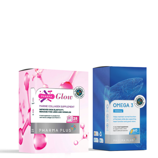 Glow Bundle: PharmaGlow & Omega 3- Save €7.99 + FREE Delivery